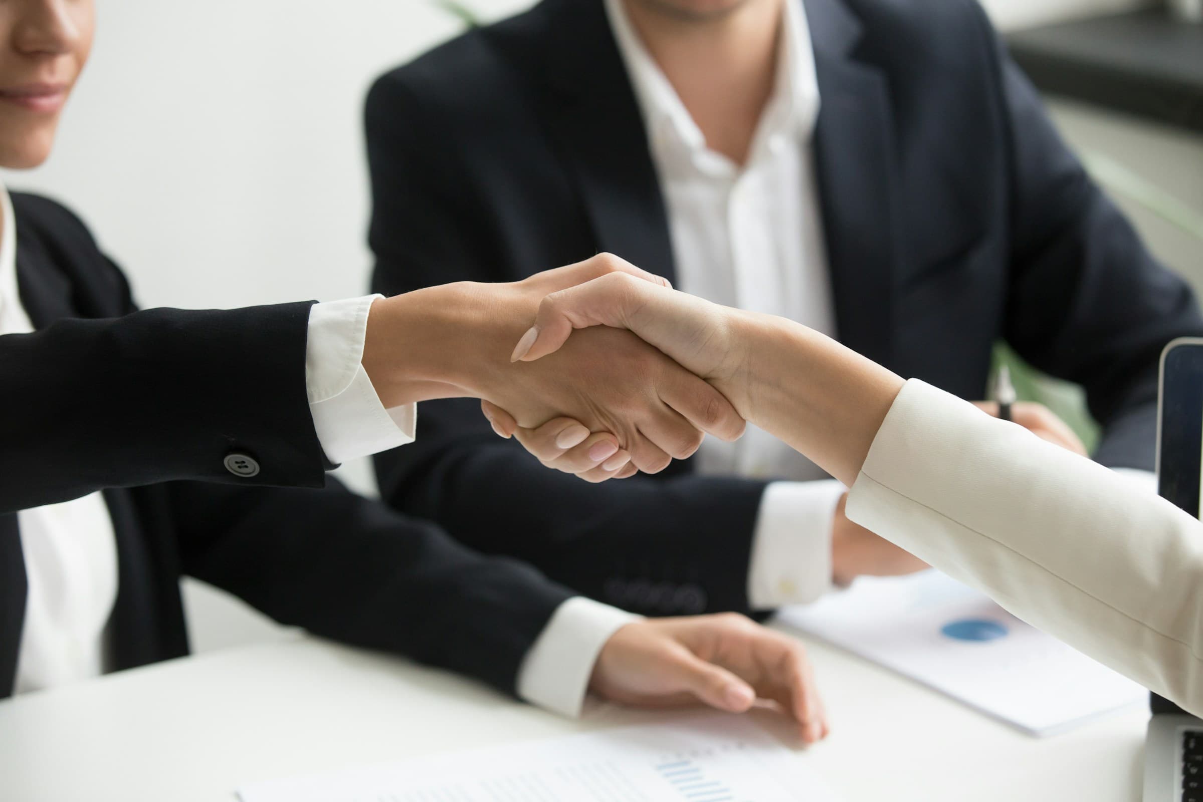 Business handshake sealing a partnership